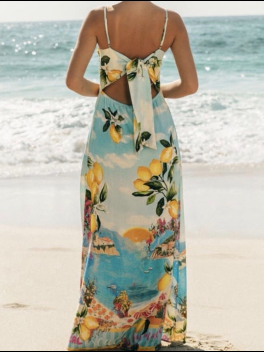 Paper Heart Women Maxi Dress Sz XSLemons New Floral Mediterranean Linen Blend